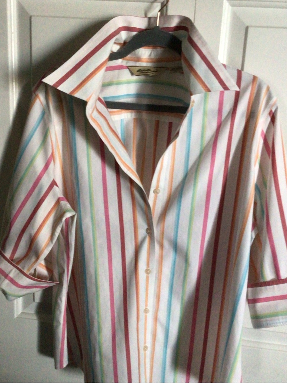 Colorful, Crisp & Versatile Eddie Bauer Shirt XL w/Multicolor Stripes